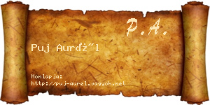 Puj Aurél névjegykártya